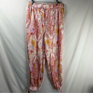 Zara Pink and Yellow Floral Pants